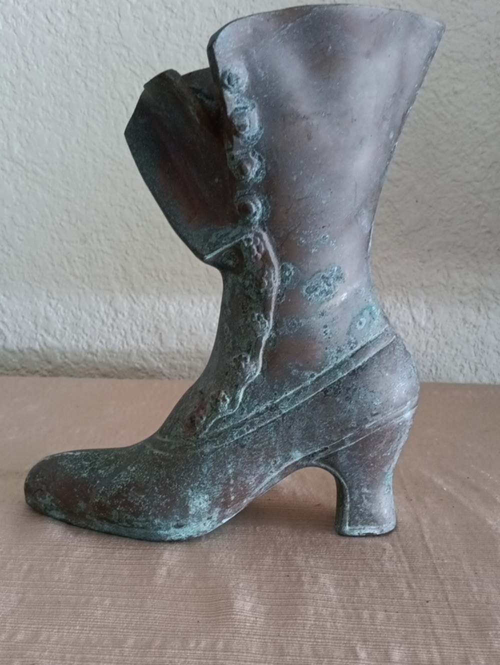 Vintage Brass Victorian Boot Planter/vase